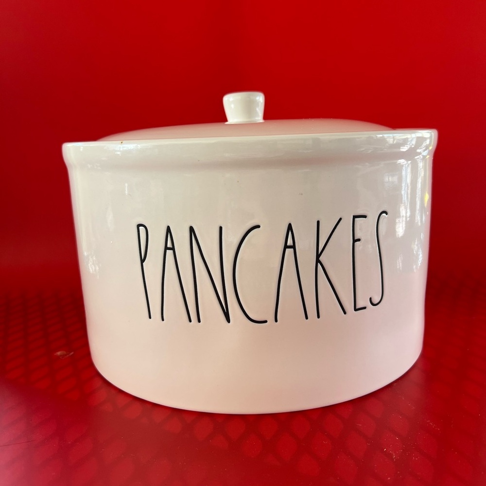 White Ceramic Pancake Storage Jar